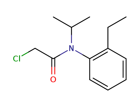 Molecular Structure of 13508-73-1 (Acetamide, 2-chloro-N-(2-ethylphenyl)-N-(1-methylethyl)-)