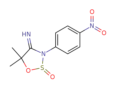 Molecular Structure of 61938-23-6 (1,2,3-Oxathiazolidin-4-imine, 5,5-dimethyl-3-(4-nitrophenyl)-, 2-oxide)