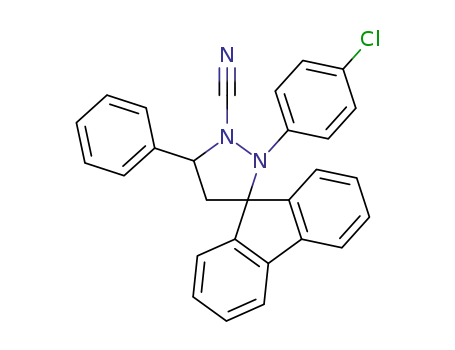 Molecular Structure of 6003-78-7 (Spiro[9H-fluorene-9,3'-pyrazolidine]-1'-carbonitrile,
2'-(4-chlorophenyl)-5'-phenyl-)