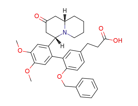Molecular Structure of 57535-56-5 (3-[6-Benzyloxy-4',5'-dimethoxy-2'-((4S,9aS)-2-oxo-octahydro-quinolizin-4-yl)-biphenyl-3-yl]-propionic acid)