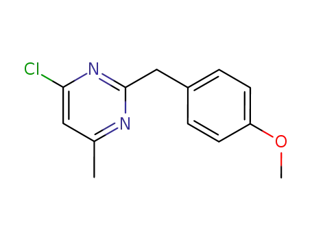 Molecular Structure of 53420-56-7 (Pyrimidine, 4-chloro-2-[(4-methoxyphenyl)methyl]-6-methyl-)