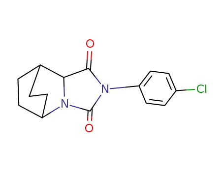 Molecular Structure of 90103-86-9 (5,8-Ethanoimidazo[1,5-a]pyridine-1,3(2H,5H)-dione,
2-(4-chlorophenyl)tetrahydro-)
