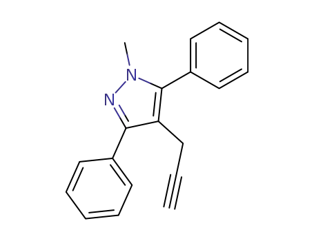Molecular Structure of 59876-01-6 (1H-Pyrazole, 1-methyl-3,5-diphenyl-4-(2-propynyl)-)