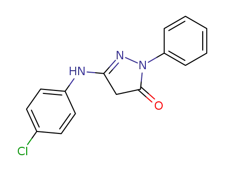 Molecular Structure of 7186-69-8 (3H-Pyrazol-3-one, 5-[(4-chlorophenyl)amino]-2,4-dihydro-2-phenyl-)