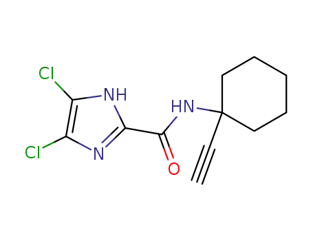 Molecular Structure of 66351-84-6 (1H-Imidazole-2-carboxamide, 4,5-dichloro-N-(1-ethynylcyclohexyl)-)