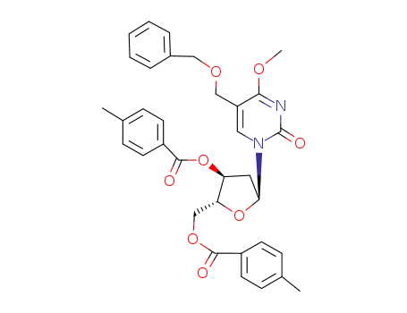 2(1H)-Pyrimidinone,5-[(benzyloxy)methyl]-1-(2-deoxy-a-D-erythro-pentofuranosyl)-4-methoxy-,3',5'-di-p-toluate (8CI)