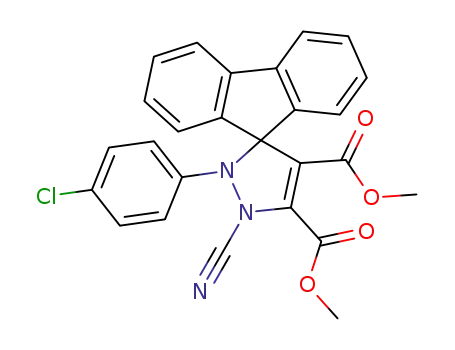 Molecular Structure of 6003-85-6 (Spiro[9H-fluorene-9,3'-[3H]pyrazole]-4',5'-dicarboxylic acid,
2'-(4-chlorophenyl)-1'-cyano-1',2'-dihydro-, dimethyl ester)