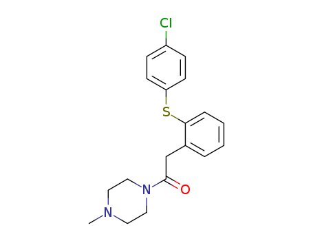 Molecular Structure of 19953-34-5 (Piperazine, 1-[[2-[(4-chlorophenyl)thio]phenyl]acetyl]-4-methyl-)