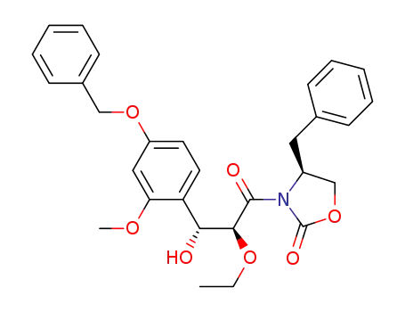 2-Oxazolidinone,
3-[(2S,3R)-2-ethoxy-3-hydroxy-3-[2-methoxy-4-(phenylmethoxy)phenyl]-
1-oxopropyl]-4-(phenylmethyl)-, (4S)-