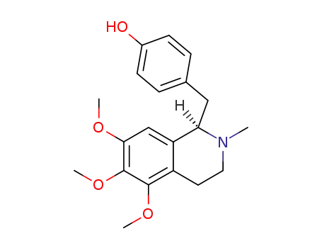 Molecular Structure of 4668-18-2 (Phenol,4-[[(1R)-1,2,3,4-tetrahydro-5,6,7- trimethoxy-2-methyl-1-isoquinolinyl]methyl]- )