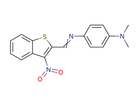 Molecular Structure of 39827-15-1 (1,4-Benzenediamine,
N,N-dimethyl-N'-[(3-nitrobenzo[b]thien-2-yl)methylene]-)