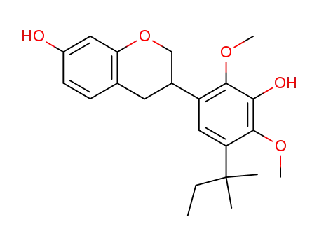 Molecular Structure of 61186-61-6 (2H-1-Benzopyran-7-ol,
3-[5-(1,1-dimethylpropyl)-3-hydroxy-2,4-dimethoxyphenyl]-3,4-dihydro-)