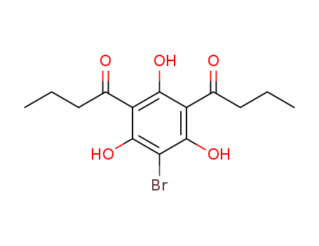 Molecular Structure of 2999-16-8 (1-Butanone, 1,1'-(5-bromo-2,4,6-trihydroxy-1,3-phenylene)bis-)