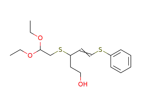 Molecular Structure of 55531-86-7 (4-Penten-1-ol, 3-[(2,2-diethoxyethyl)thio]-5-(phenylthio)-)