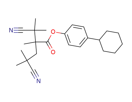 Molecular Structure of 61596-26-7 (Pentanoic acid, 4-cyano-2-(1-cyano-1-methylethyl)-2,4-dimethyl-,
4-cyclohexylphenyl ester)