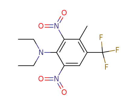 Molecular Structure of 40319-09-3 (Benzenamine, N,N-diethyl-3-methyl-2,6-dinitro-4-(trifluoromethyl)-)