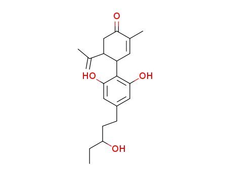 Molecular Structure of 61361-47-5 (2-Cyclohexen-1-one,
4-[2,6-dihydroxy-4-(3-hydroxypentyl)phenyl]-2-methyl-5-(1-methylethenyl
)-)