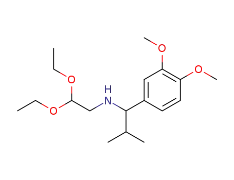 Molecular Structure of 62334-23-0 (Benzenemethanamine,
N-(2,2-diethoxyethyl)-3,4-dimethoxy-a-(1-methylethyl)-)