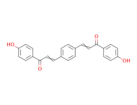 Molecular Structure of 4122-02-5 (2-Propen-1-one, 3,3'-(1,4-phenylene)bis[1-(4-hydroxyphenyl)-)