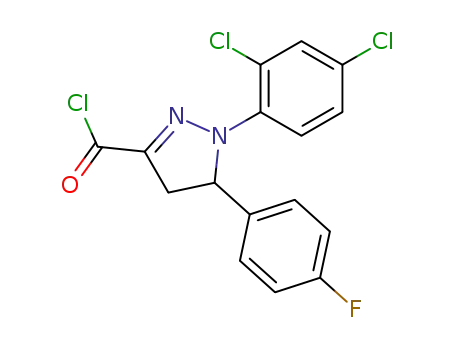 Molecular Structure of 920968-52-1 (1H-Pyrazole-3-carbonyl chloride,
1-(2,4-dichlorophenyl)-5-(4-fluorophenyl)-4,5-dihydro-)