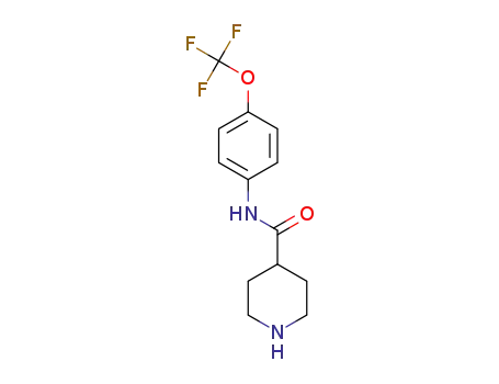 Molecular Structure of 883106-65-8 (PIPERIDINE-4-CARBOXYLIC ACID (4-TRIFLUOROMETHOXY-PHENYL)-AMIDE)