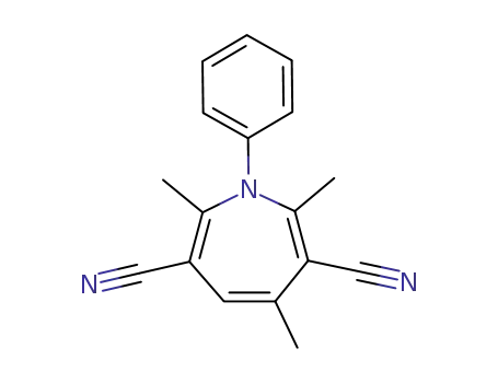 Molecular Structure of 19168-94-6 (1H-Azepine-3,6-dicarbonitrile, 2,4,7-trimethyl-1-phenyl-)