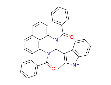 Molecular Structure of 62062-97-9 (1H-Perimidine, 1,3-dibenzoyl-2,3-dihydro-2-(2-methyl-1H-indol-3-yl)-)