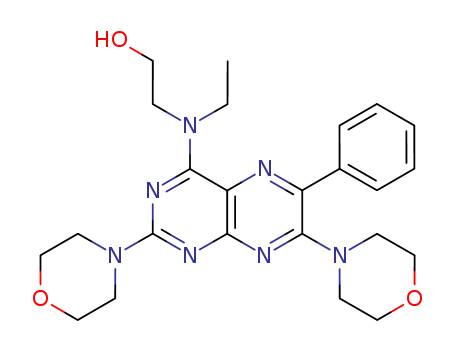 14343-19-2,Ethanol,2-[(2,7-di-4-morpholinyl-6-phenyl-4-pteridinyl)ethylamino]-,Ethanol,2-[(2,7-dimorpholino-6-phenyl-4-pteridinyl)ethylamino]- (8CI);4-Ethylethanolamino-2,7-dimorpholino-6-phenylpteridine; RE 61