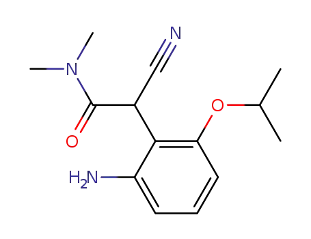 Molecular Structure of 62467-61-2 (Benzeneacetamide,
2-amino-a-cyano-N,N-dimethyl-6-(1-methylethoxy)-)