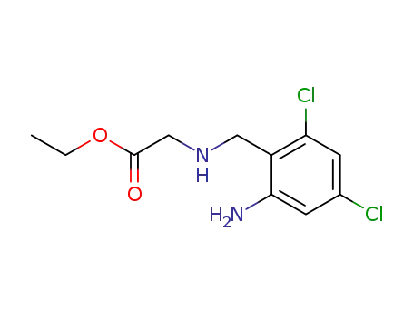 Molecular Structure of 58579-46-7 (Glycine, N-[(2-amino-4,6-dichlorophenyl)methyl]-, ethyl ester)