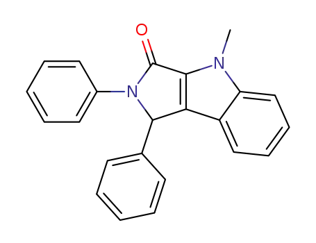 Molecular Structure of 61939-27-3 (Pyrrolo[3,4-b]indol-3(2H)-one, 1,4-dihydro-4-methyl-1,2-diphenyl-)