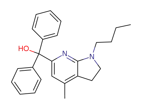 Molecular Structure of 65645-61-6 ((1-butyl-4-methyl-2,3-dihydro-1<i>H</i>-pyrrolo[2,3-<i>b</i>]pyridin-6-yl)-diphenyl-methanol)