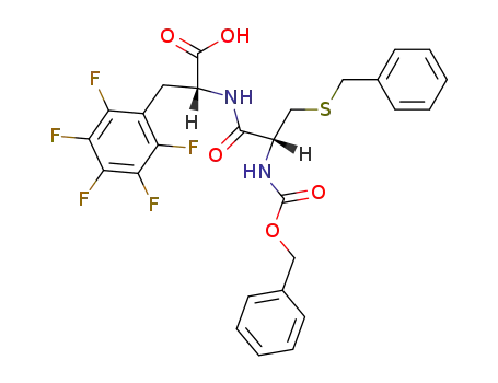 Molecular Structure of 40450-10-0 (D-Phenylalanine,
2,3,4,5,6-pentafluoro-N-[N-[(phenylmethoxy)carbonyl]-S-(phenylmethyl)-
L-cysteinyl]-)