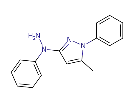 Molecular Structure of 32907-54-3 (1H-Pyrazole, 5-methyl-1-phenyl-3-(1-phenylhydrazino)-)