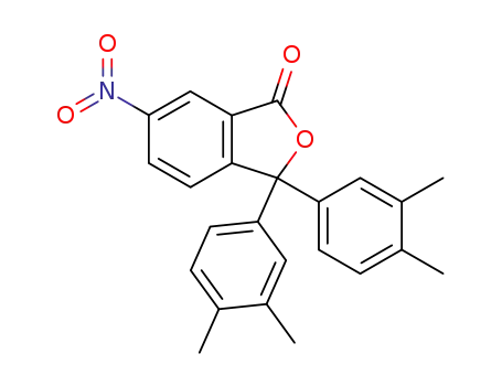 Molecular Structure of 61415-70-1 (1(3H)-Isobenzofuranone, 3,3-bis(3,4-dimethylphenyl)-6-nitro-)