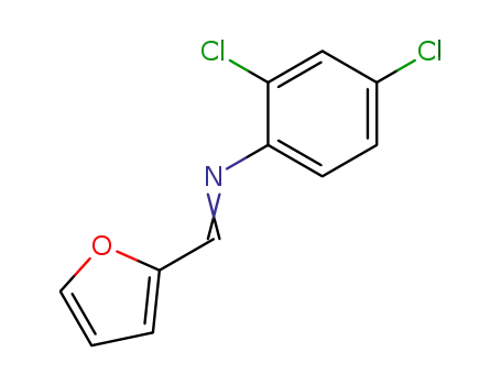 Molecular Structure of 81335-99-1 (Benzenamine, 2,4-dichloro-N-(2-furanylmethylene)-)