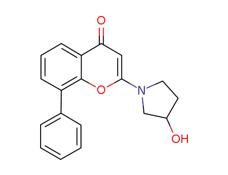 4H-1-Benzopyran-4-one, 2-(3-hydroxy-1-pyrrolidinyl)-8-phenyl-