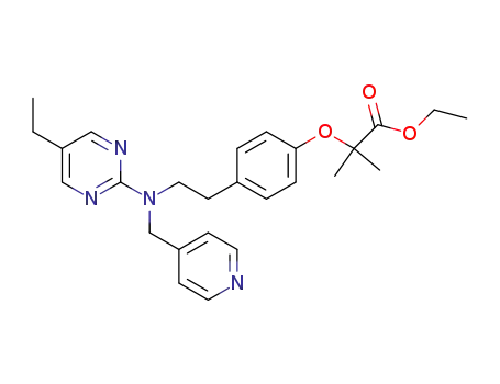 Molecular Structure of 596114-54-4 (Propanoic acid,
2-[4-[2-[(5-ethyl-2-pyrimidinyl)(4-pyridinylmethyl)amino]ethyl]phenoxy]-2-
methyl-, ethyl ester)