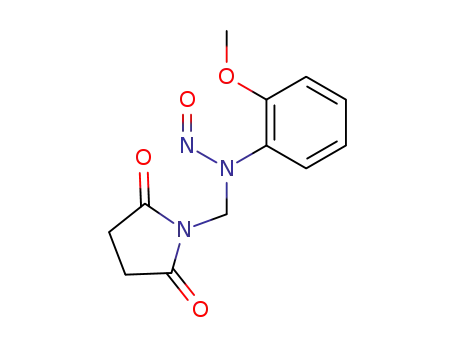 Molecular Structure of 63384-00-9 (2,5-Pyrrolidinedione, 1-[[(2-methoxyphenyl)nitrosoamino]methyl]-)