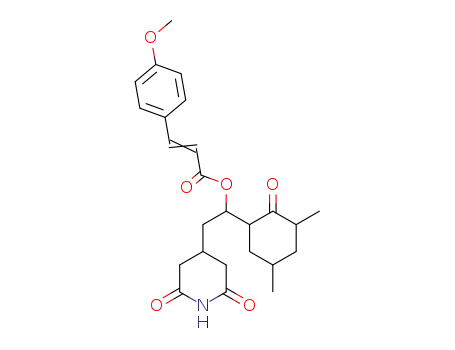 Molecular Structure of 62498-41-3 (2-Propenoic acid, 3-(4-methoxyphenyl)-,
1-(3,5-dimethyl-2-oxocyclohexyl)-2-(2,6-dioxo-4-piperidinyl)ethyl ester)