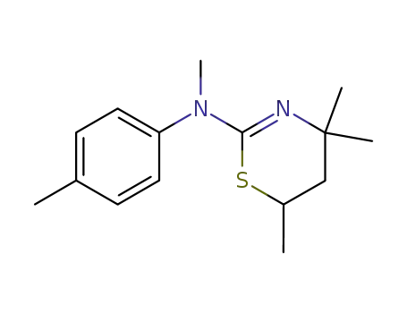 Molecular Structure of 53004-52-7 (4H-1,3-Thiazin-2-amine,
5,6-dihydro-N,4,4,6-tetramethyl-N-(4-methylphenyl)-)