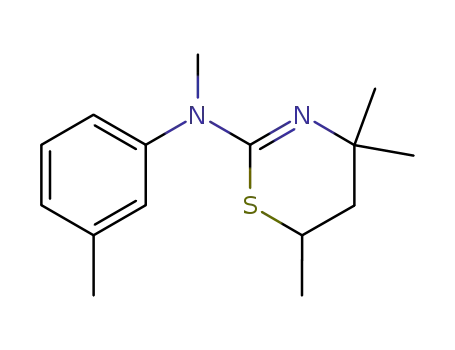Molecular Structure of 53004-53-8 (4H-1,3-Thiazin-2-amine,
5,6-dihydro-N,4,4,6-tetramethyl-N-(3-methylphenyl)-)