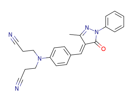 Molecular Structure of 13384-83-3 (Propionitrile, 3,3'-[[a-(3-methyl-5-oxo-1-phenyl-2-pyrazolin-4-ylidene)-p-tolyl]imino]di-(6CI,7CI,8CI))