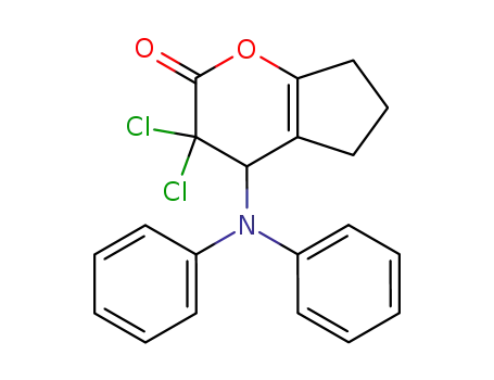 Molecular Structure of 39205-37-3 (Cyclopenta[b]pyran-2(3H)-one,
3,3-dichloro-4-(diphenylamino)-4,5,6,7-tetrahydro-)