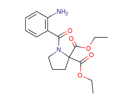 Molecular Structure of 61830-64-6 (2,2-Pyrrolidinedicarboxylic acid, 1-(2-aminobenzoyl)-, diethyl ester)
