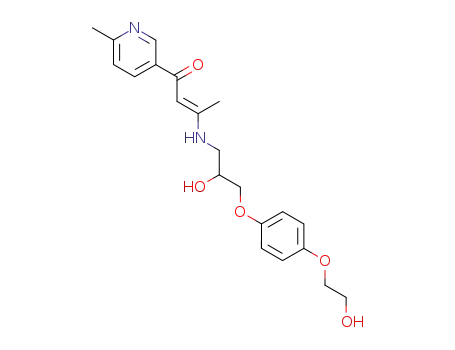 Molecular Structure of 57725-75-4 (2-Buten-1-one,
3-[[2-hydroxy-3-[4-(2-hydroxyethoxy)phenoxy]propyl]amino]-1-(6-methyl-
3-pyridinyl)-)