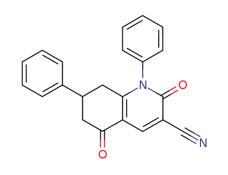 Molecular Structure of 62370-58-5 (3-Quinolinecarbonitrile, 1,2,5,6,7,8-hexahydro-2,5-dioxo-1,7-diphenyl-)