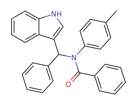 Molecular Structure of 51071-09-1 (Benzamide, N-(1H-indol-3-ylphenylmethyl)-N-(4-methylphenyl)-)