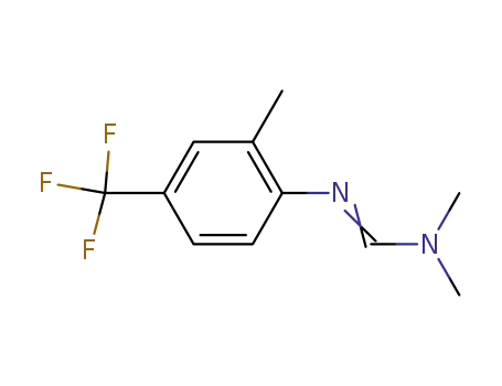 Molecular Structure of 67169-12-4 (Methanimidamide, N,N-dimethyl-N'-[2-methyl-4-(trifluoromethyl)phenyl]-)