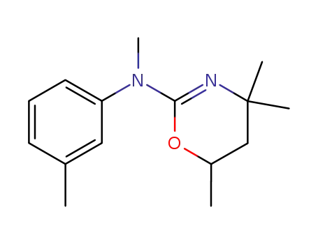 Molecular Structure of 53004-35-6 (4H-1,3-Oxazin-2-amine,
5,6-dihydro-N,4,4,6-tetramethyl-N-(3-methylphenyl)-)